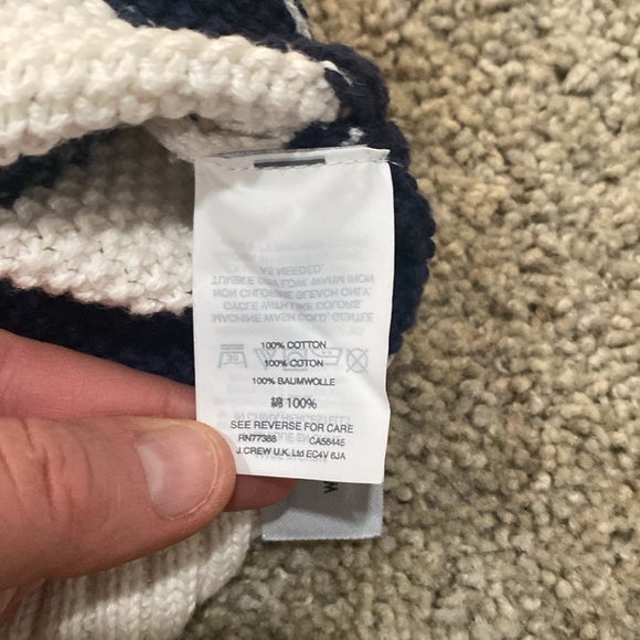 J. Crew Navy White Stripe Knit Crew Neck Long Sleeve Sweater M - Picture 9 of 10